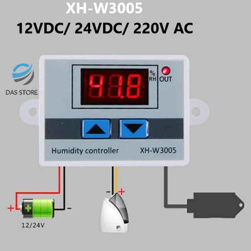 Controller Di Umidità Digitale XH-W3005 110-220V LED - Igrostato Con Sensore, 1500W - Foto 3