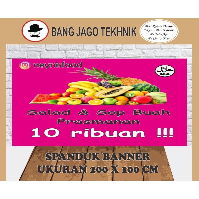 Jual Spanduk / Banner Costum Gambar 100 X 200 Free Desain | Shopee ...