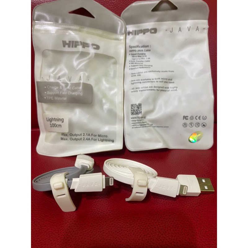 Jual Hippo Java Lightning 100cm Kabel Data lightning 100cm original ...