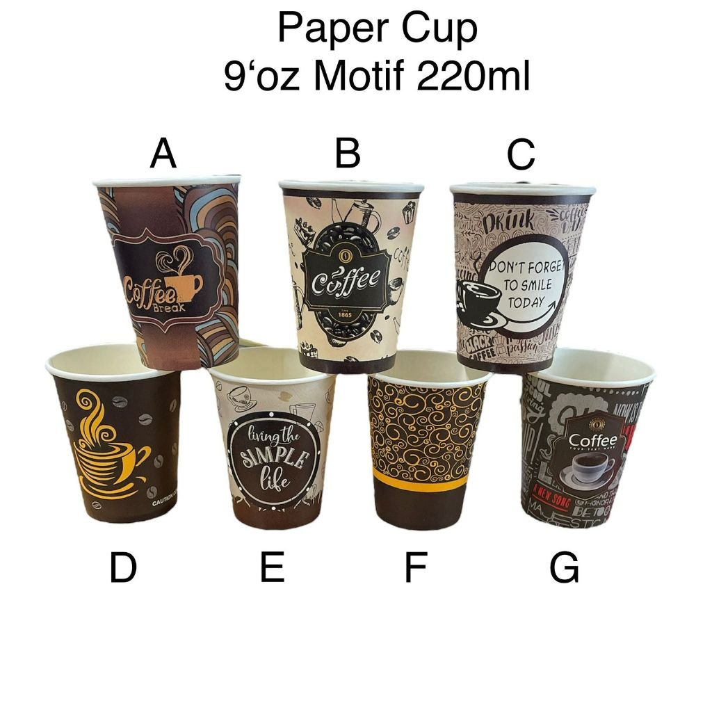 Jual Hot Paper Cup Motif / Gelas Kertas Motif 9 Oz (220ml) - Tanpa ...