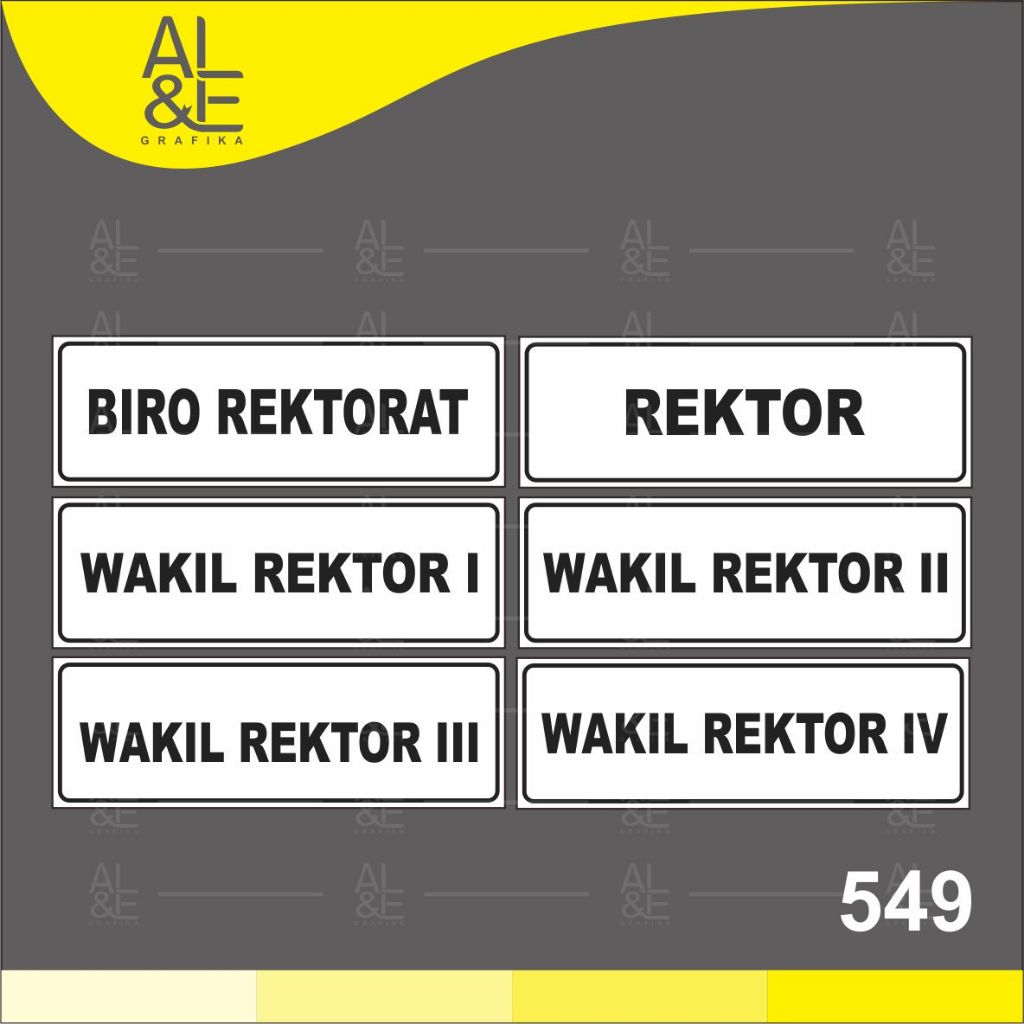 Jual 549 - Stiker Nama Ruangan Rektor di Kampus/Universitas, Sticker ...