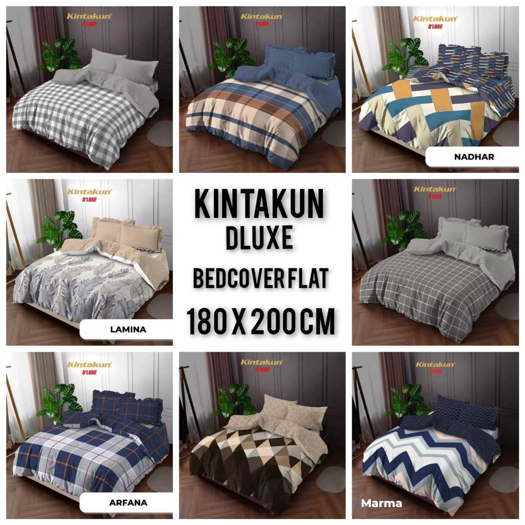Jual Kintakun Dluxe Bed Cover + Sprei King Flat/Karet ( 180x200x20