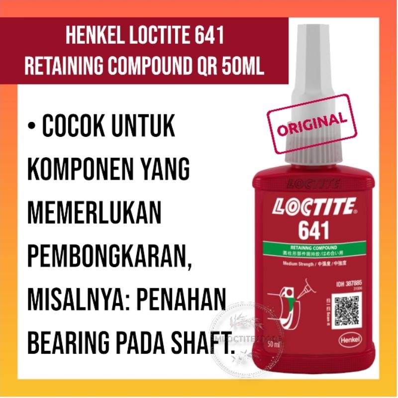 Jual LOKTITE LOCTITE 641 LEM BEARING SHAFT RETAINING COMPOUND QR 50ML ...