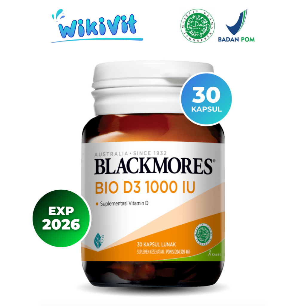 Jual BLACKMORES Vitamin D3 1000 IU BIO D3 30, 60 Kapsul - Halal BPOM ...