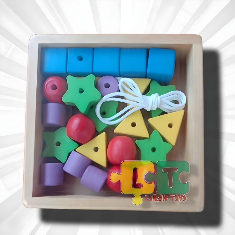 Jual Mainan Edukasi Meronce Geometri Kayu (isi 25pcs) | Shopee Indonesia