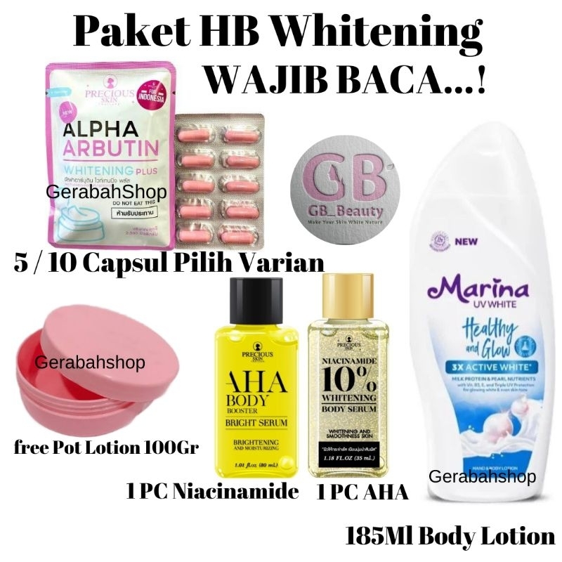 Jual Paket Hb Super Whitening Bubuk Alpha Arbutin Alpha Arbutin Serum
