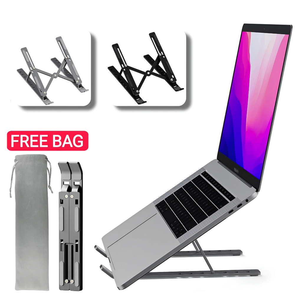 Jual Stand Laptop Aluminium Holder Laptop Alumunium Dudukan Laptop Portable Bracket