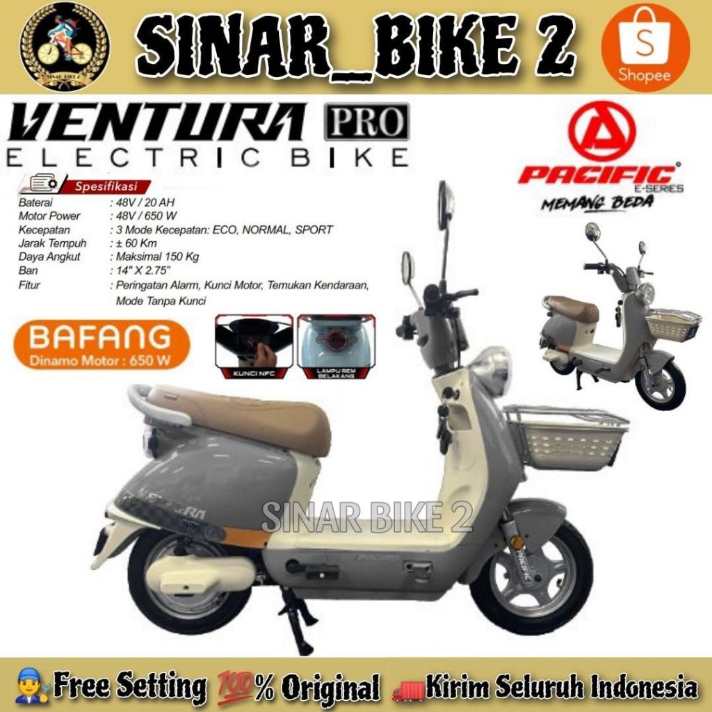 Jual Sepeda Listrik PACIFIC VENTURA PRO 20 AH 650 Watt Electric E-Bike ...