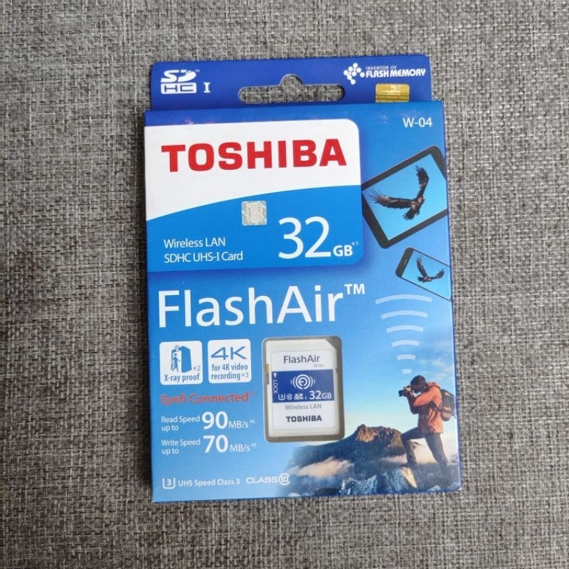 Memory Toshiba Flash Air 32GB Memori SD Card Wifi Original