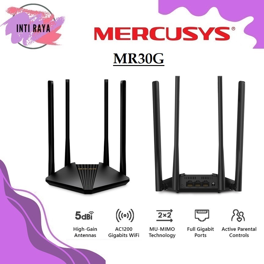 Jual Mercusys MR30G AC1200 Wireless Dual Band Gigabit Router MR30 30G ...
