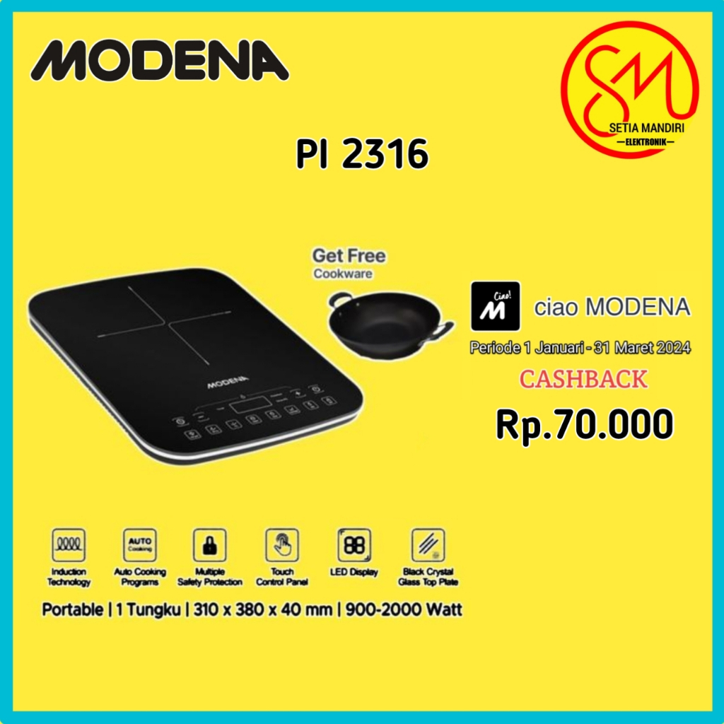 Jual MODENA PORTABLE INDUCTION COOKER - ESSENTE PI 2316 | Shopee Indonesia