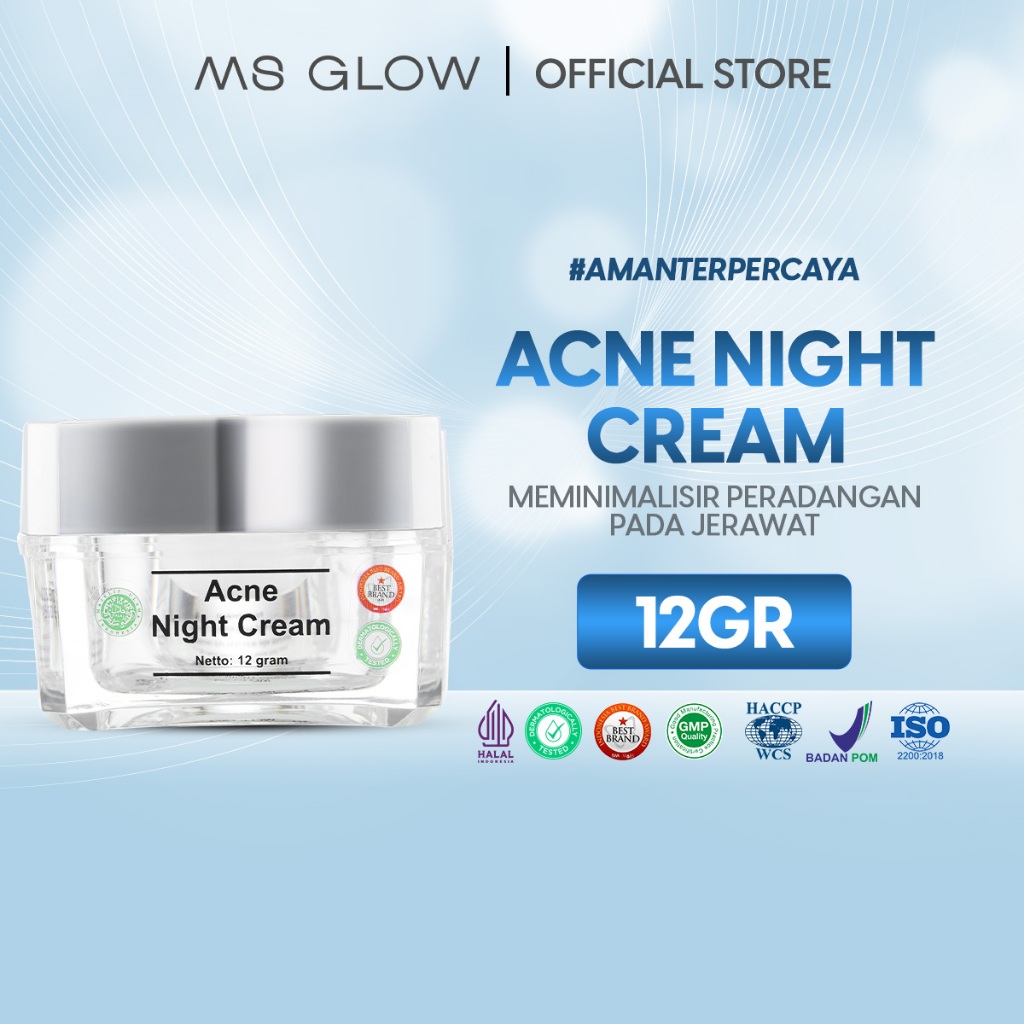 Jual MS GLOW ACNE NIGHT CREAM 12 GR Shopee Indonesia
