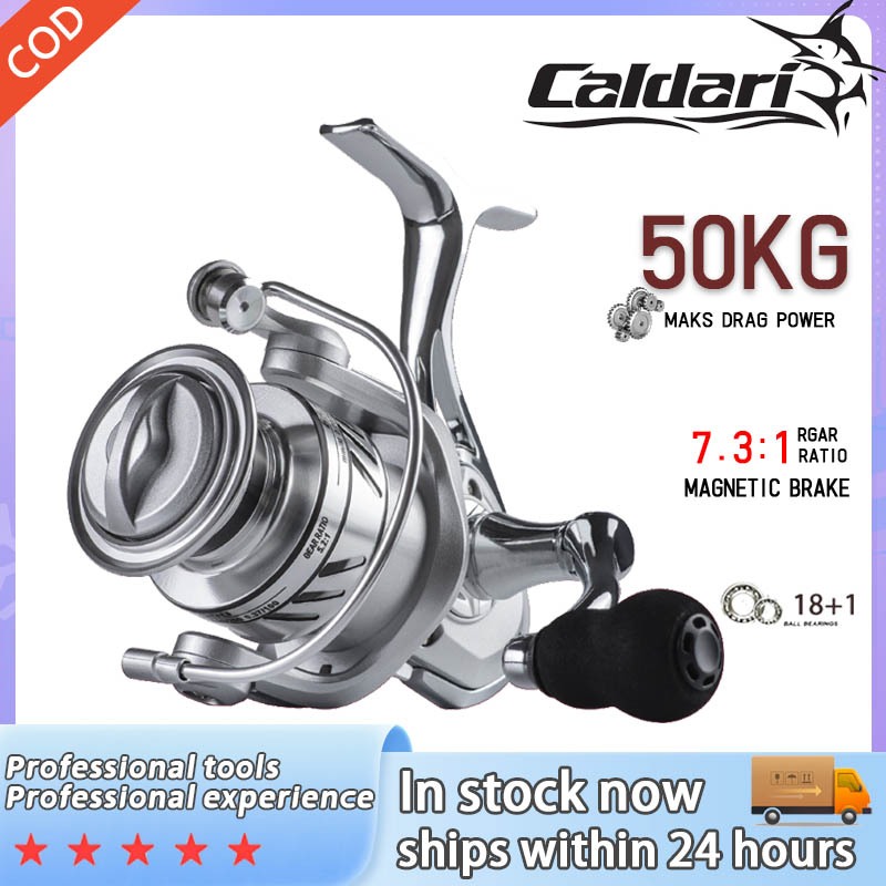 Jual COD Reel Pancing Spinning Bahan Paduan Max Drag 10Kg Metal Grip