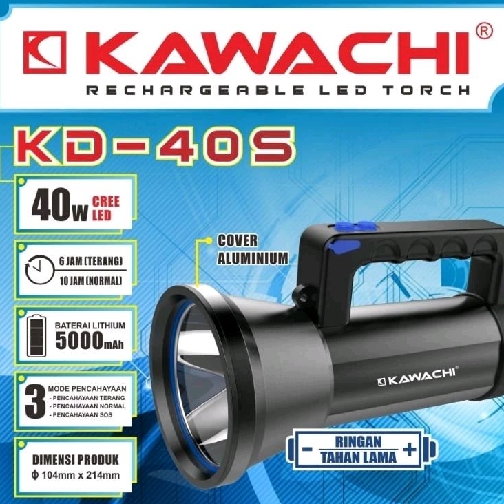 Jual Senter LED Tangan Tenteng Kawachi 40 Watt KD-40S | Shopee Indonesia
