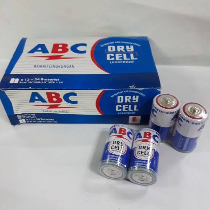Jual BATERAI ABC BIRU TANGGUNG R14 SIZE C ISI 2 PCS | Shopee Indonesia