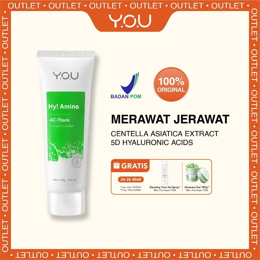 Jual 【OUTLET】YOU Hy! Amino Anti Acne Facial Wash Sabun Cuci Muka Acnes