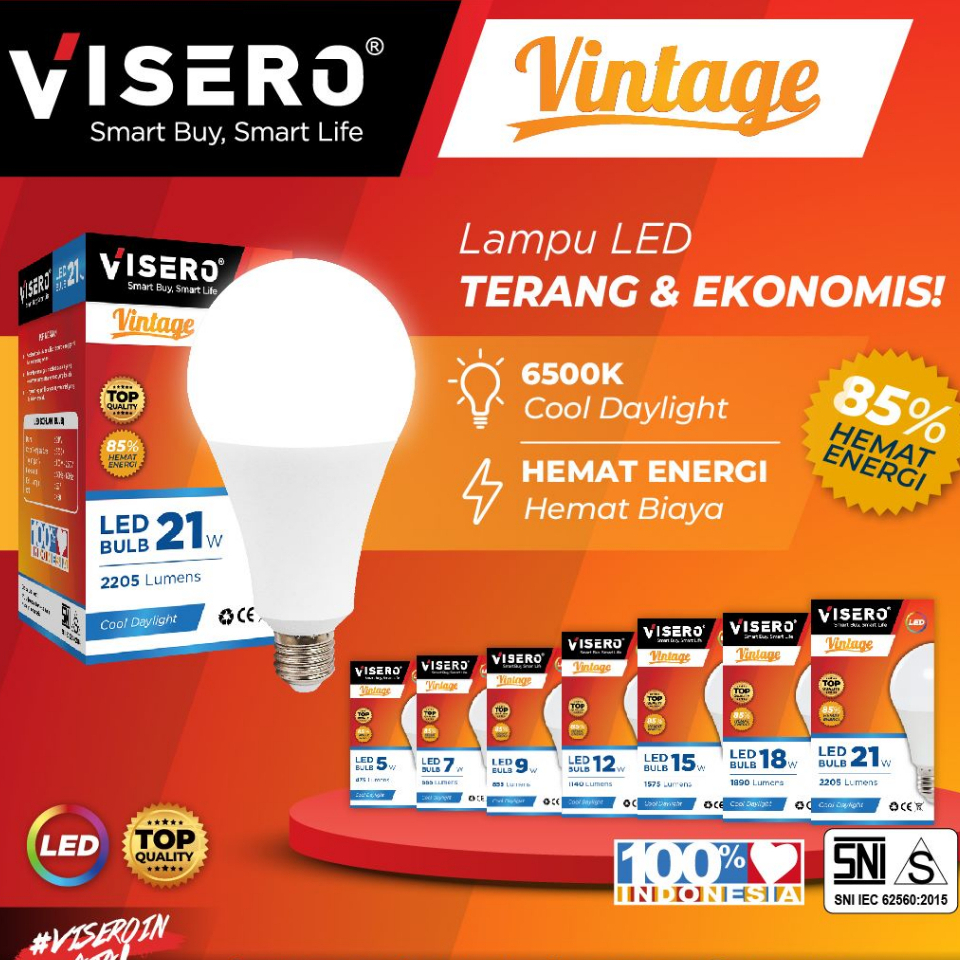 Jual Bohlam Lampu Led Visero Vintage 5w 7w 9w 12w 15w 18w 21w Shopee