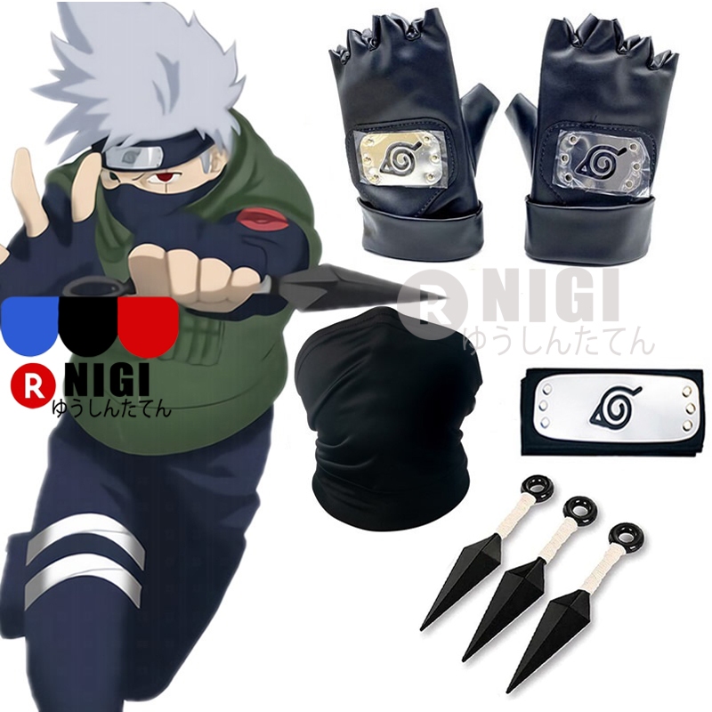 Jual NIGI Set 7Pcs Cosplay Kakashi Naruto Headband Kakashi Mask Kakashi ...