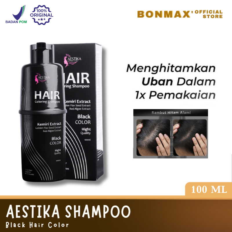 Jual Aestika Shampo Penghitam Rambut Beruban - Hair coloring shampoo