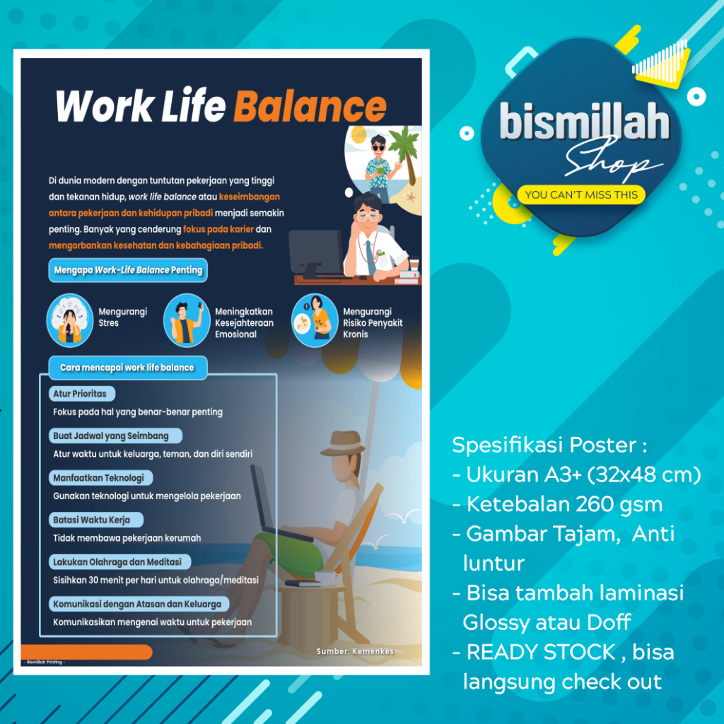 Jual Poster Kesehatan Work Life Balance | Shopee Indonesia