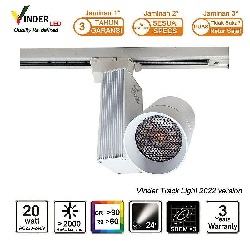 Jual Vinder Track Light Railing Spot 20w 20 watt 20watt - COB Spot ...