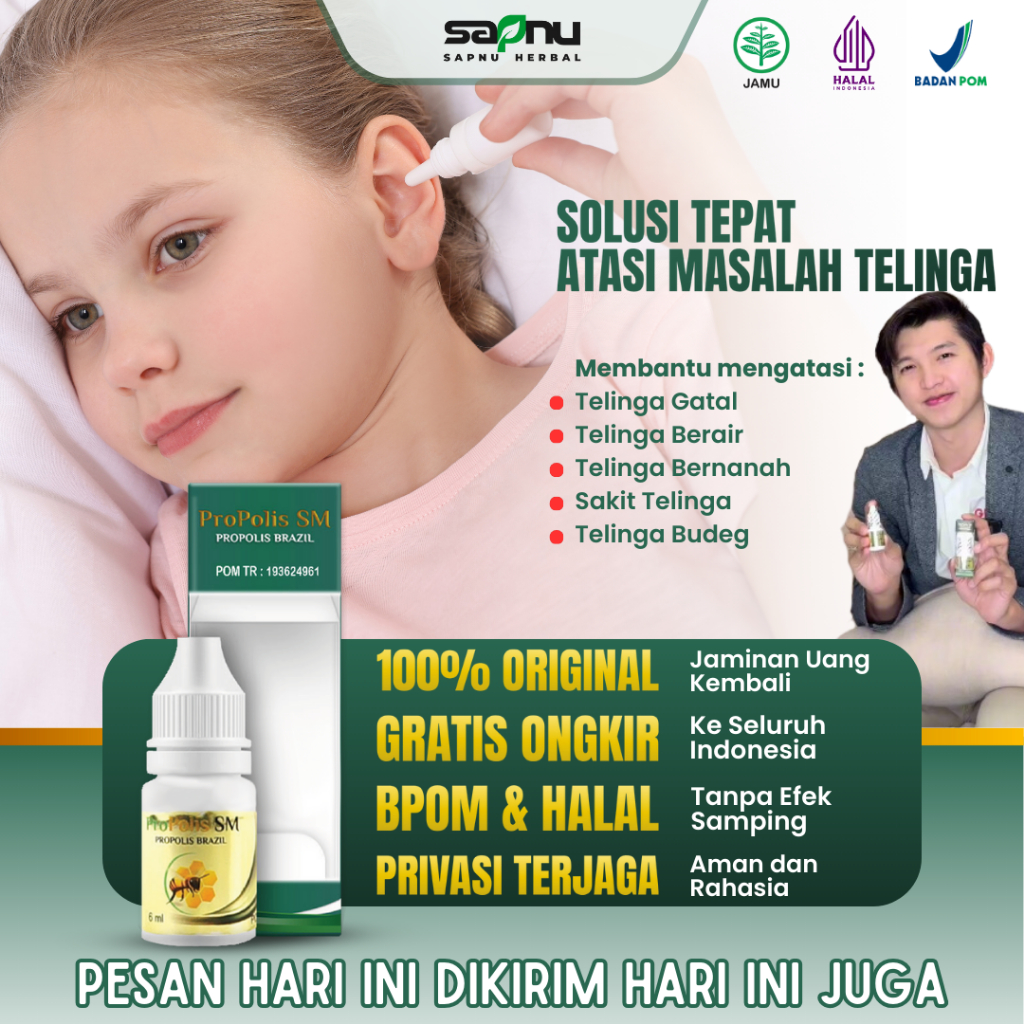 Jual Propolis SM Obat Tetes Telinga, Congek Menahun, Telinga Berair dan ...