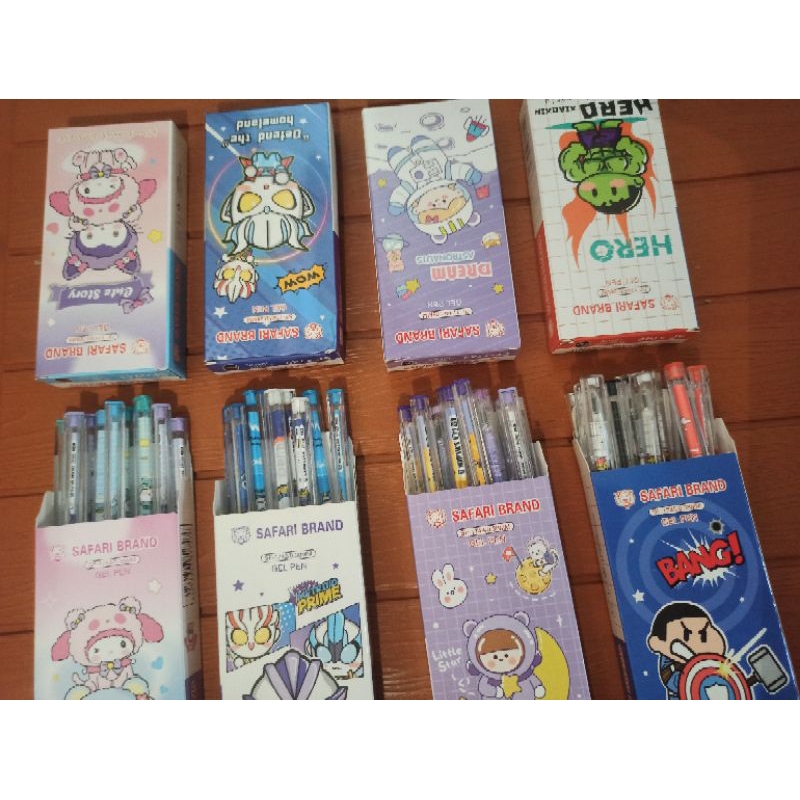 Jual 1 PACK (12 PCS) BOLPEN LUCU KARAKTER / BOLPEN SEGITIGA 0.38MM