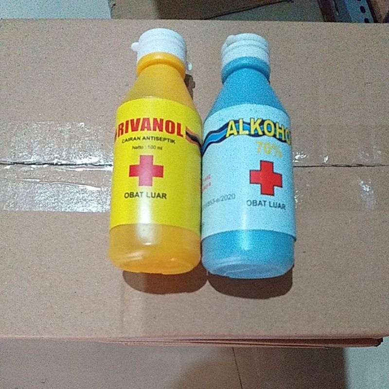 Jual Alkohol 70% 100ml,Rivanol 100ml 1 box isi 24 btl | Shopee Indonesia