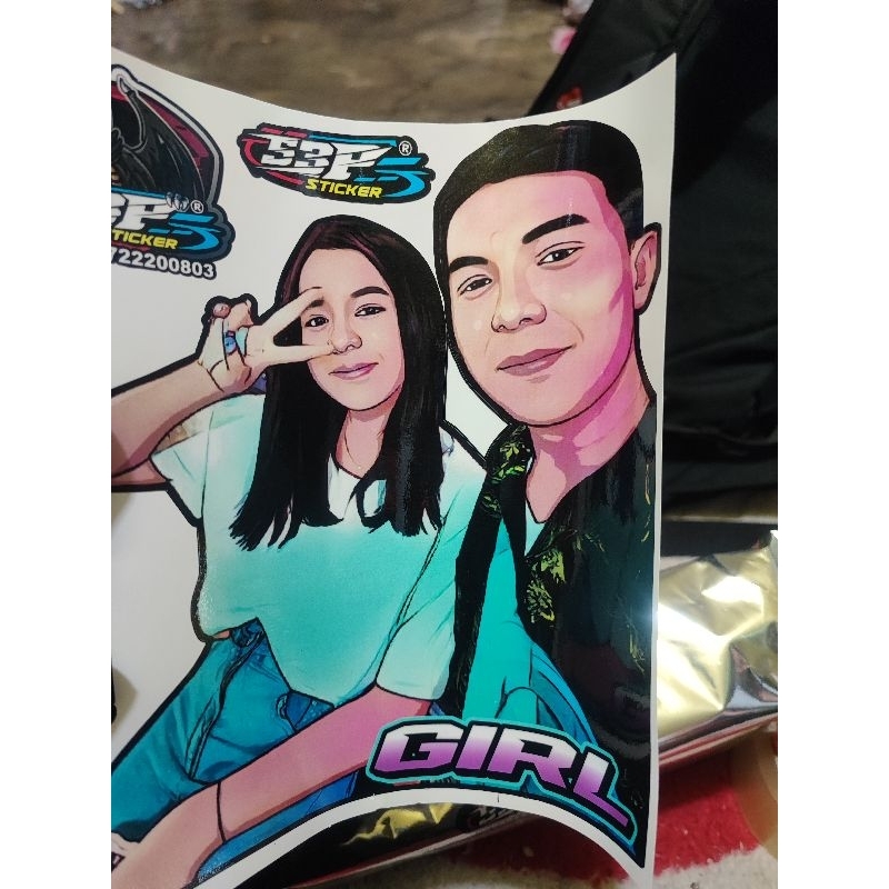 Jual Sticker Cutting Vector wanita pria pasangan custom foto sendiri ...