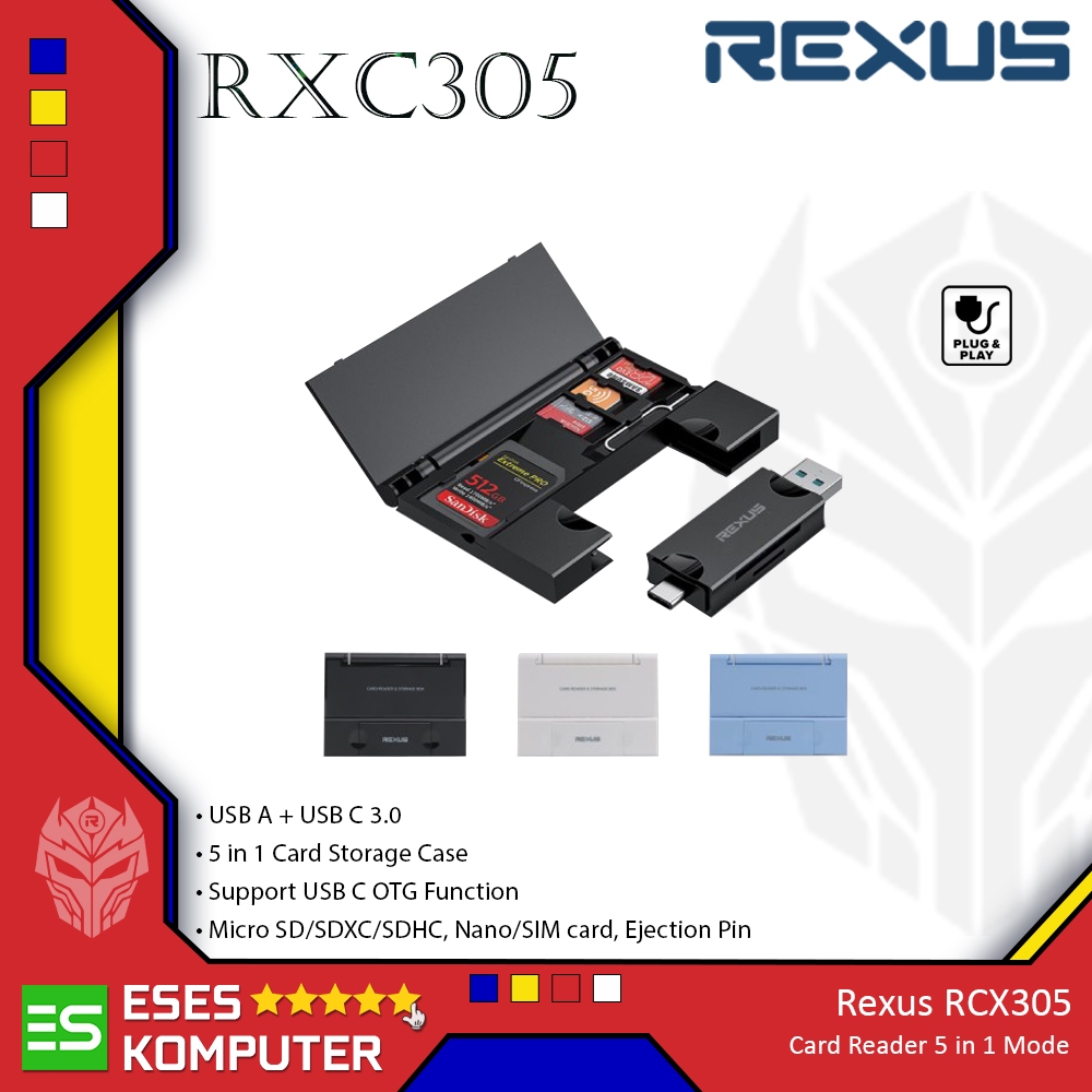 Jual Card Reader Rexus RXC305 5 in 1 | Shopee Indonesia