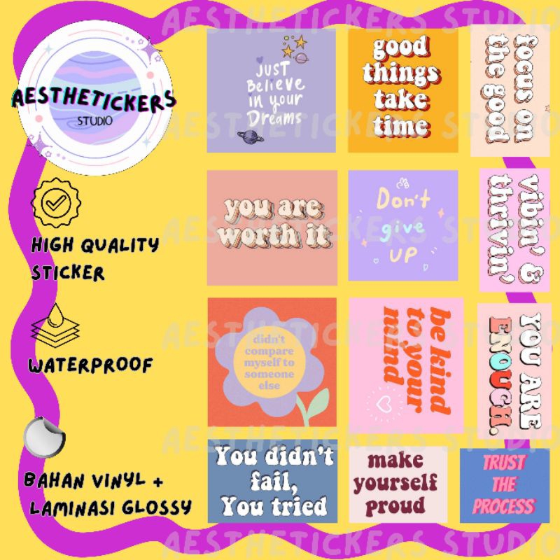 Jual STICKER POSITIVE AFFIRMATION, STICKER LAW OF ATTRACTION, STICKER ...