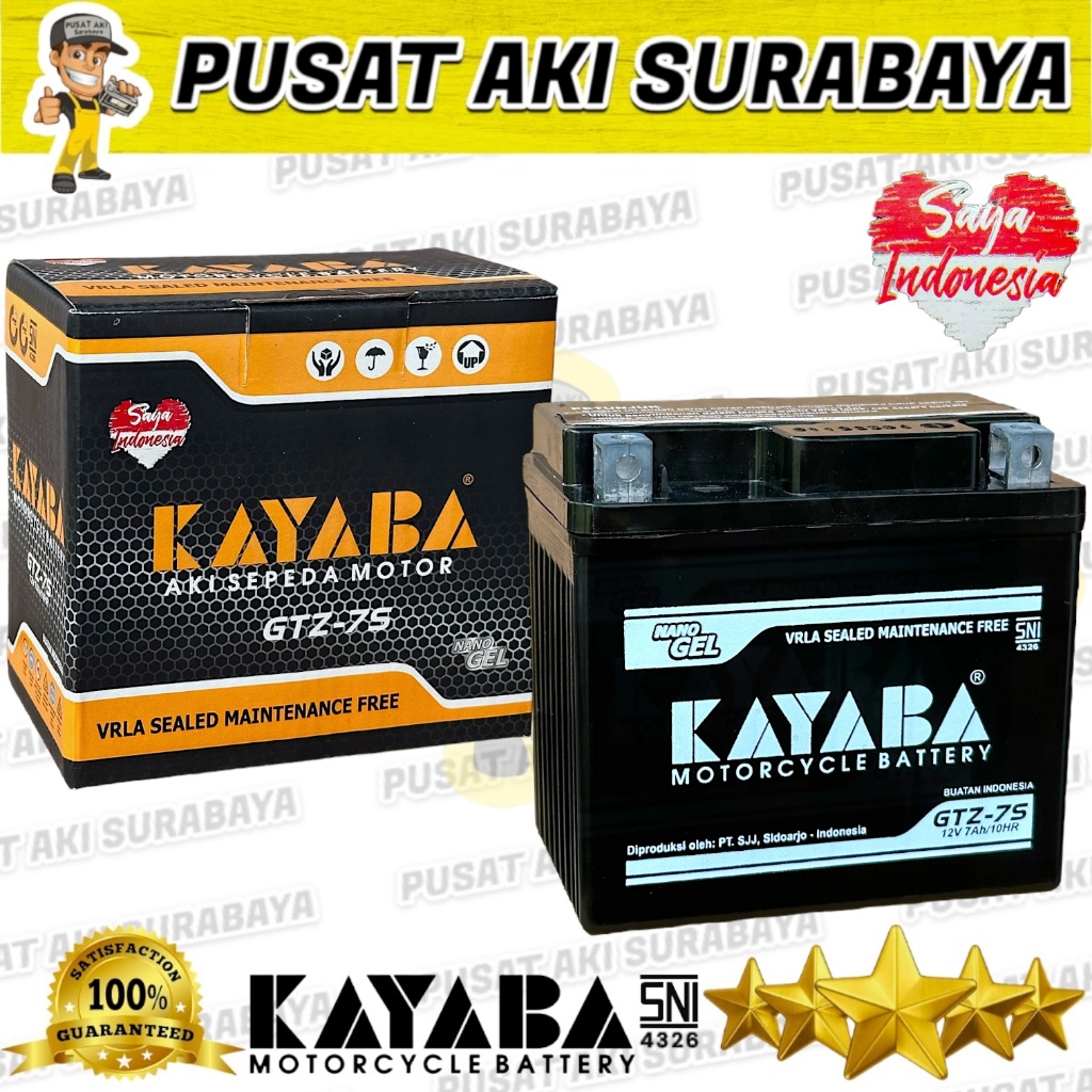 Jual KAYABA GTZ7S 7 AMPER ORIGINAL ACCU DRYPLUS GTZ7S GEL KERING AKI ...
