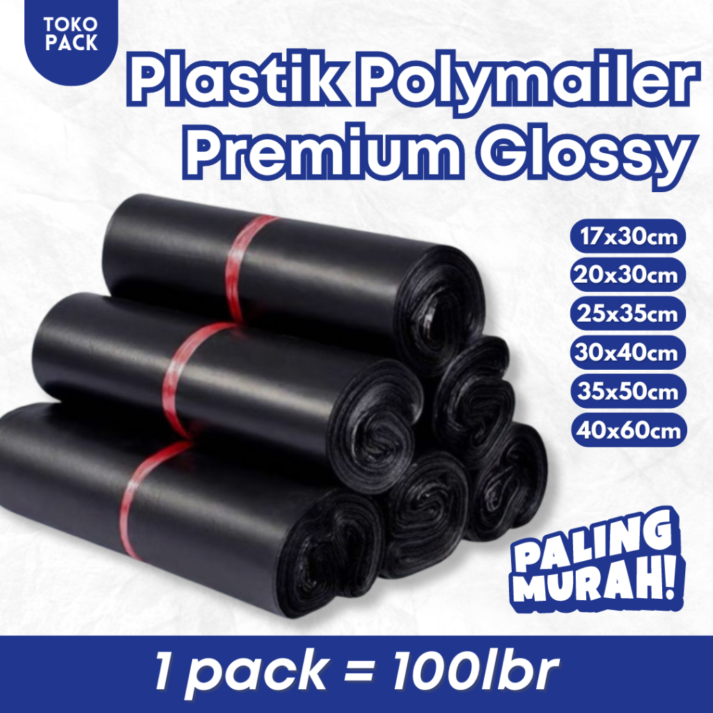 Jual (GROSIR) PLASTIK POLYMAILER HITAM PACKING OLSHOP UKURAN 17X30 ...