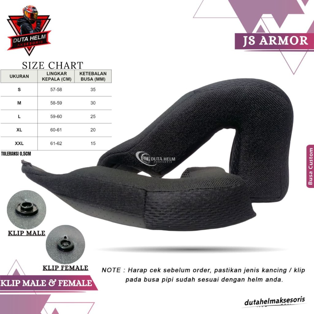 Jual Busa Helm Js Armor Yakuza Half Face Pipi S M L XL XXL Cheek Pad ...