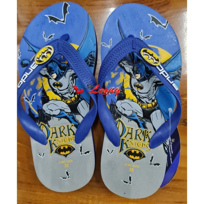 Jual sandal jepit anak motif batman merk ando bt 2301 size 28-32