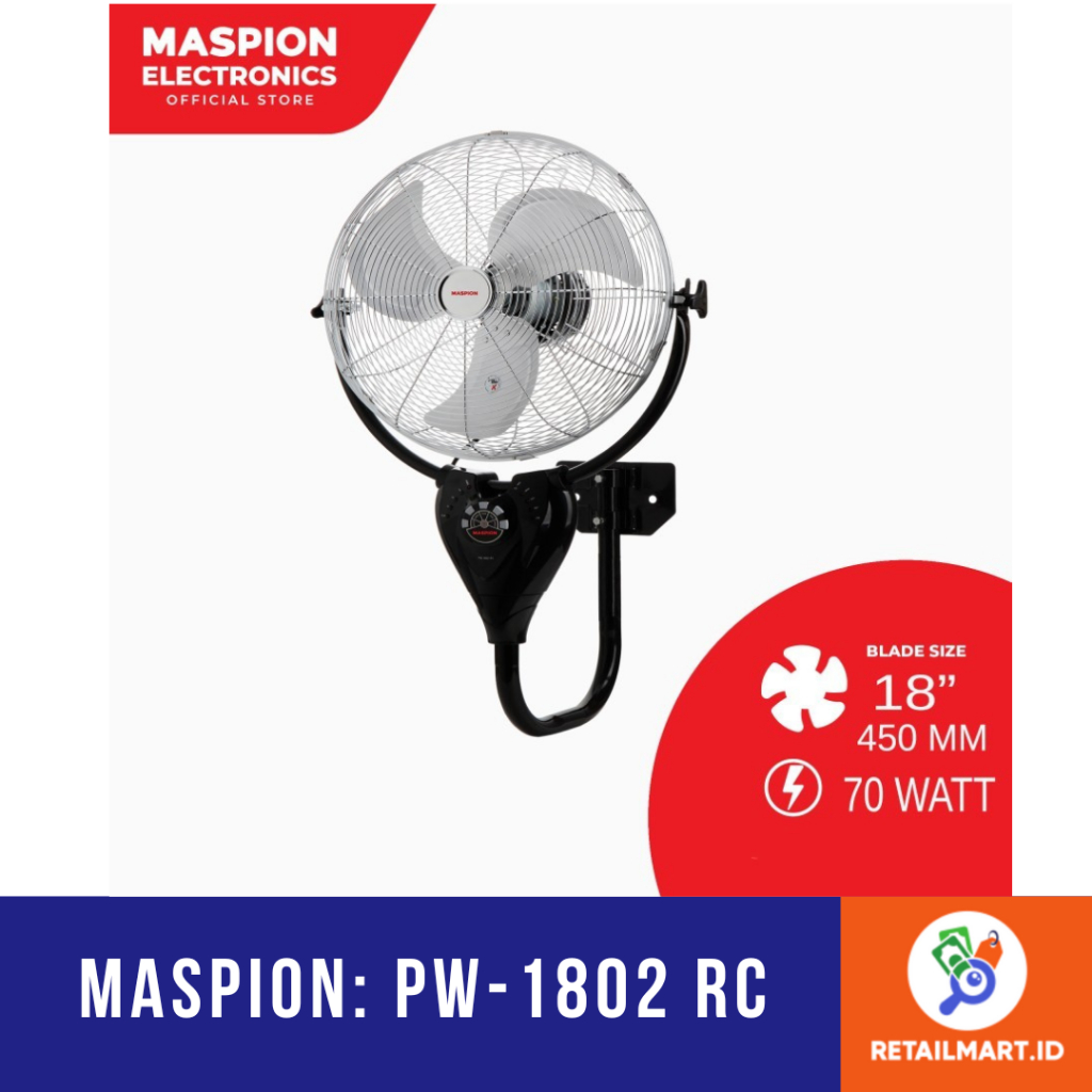 Jual Maspion Pw Rc Kipas Angin Dinding Besi Dengan Remote Shopee Indonesia