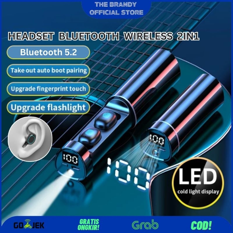 Jual TheBrandy Headset Bluetooth Wireless dengan Flashlight/Senter ...