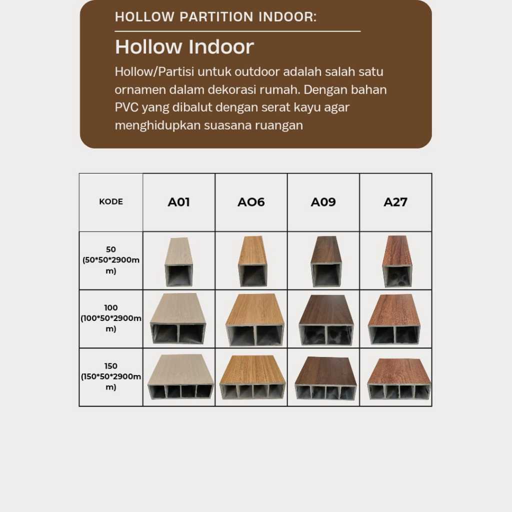 Jual Panel Kisi Partisi WPC Hollow / Pembatas Ruangan Indoor | Shopee ...