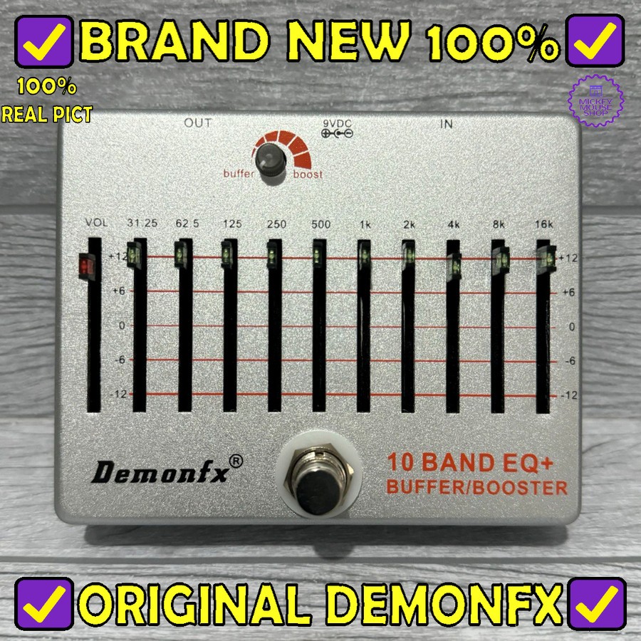 Jual Efek Gitar DemonFX 10 Band EQ + Buffer Booster Equalizer Tone