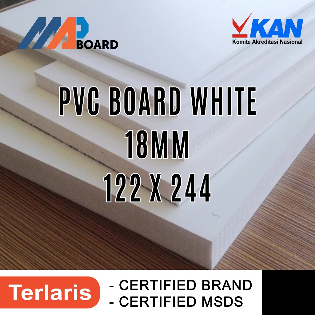 Jual MAP BOARD - PVC Board/ PVC Foam Board 18mm Ukuran 122 x 244 cm ...
