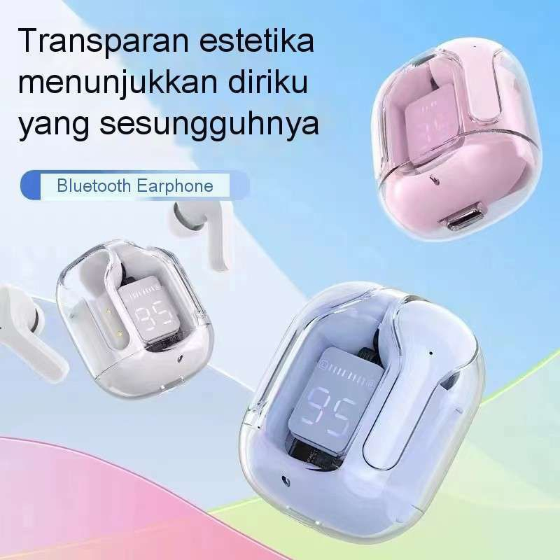(GB) Headset bluetooth TWS Air31 wirelles LED display tranparan Hifi sound