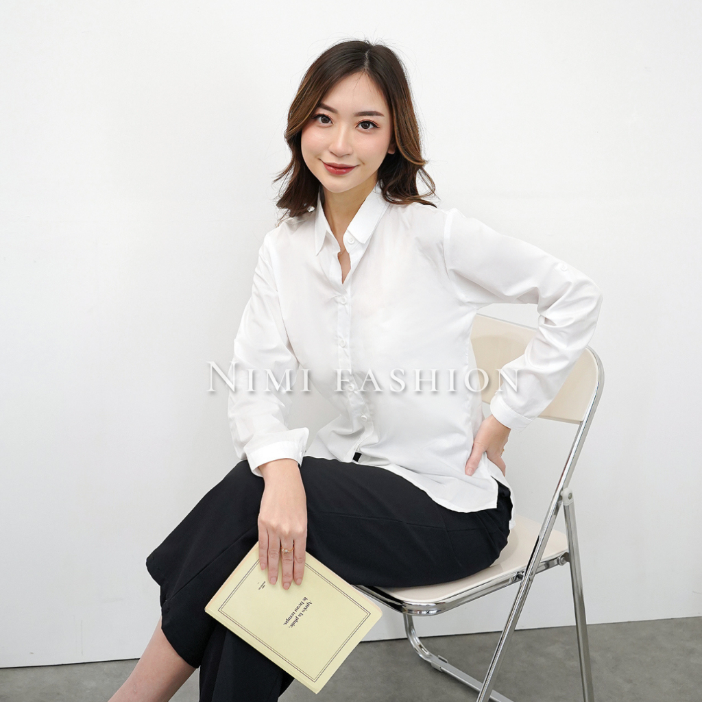 Jual NIMI - Kemeja Putih Katun Lengan Panjang Scoder Baju Kerja Formal ...