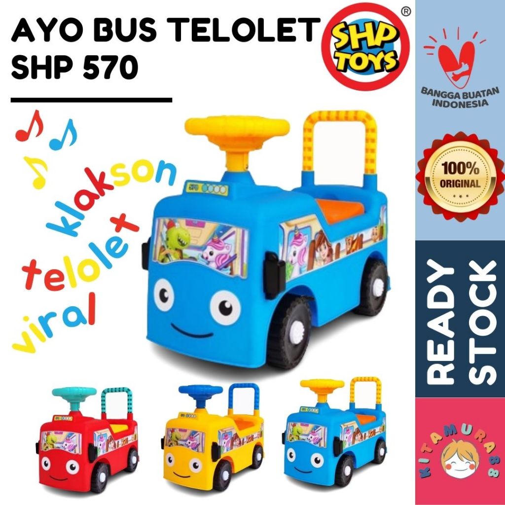 Jual SHP 570 Ayo Bus TELOLET SHP Toys Ride on Car Tolo Car | Shopee ...