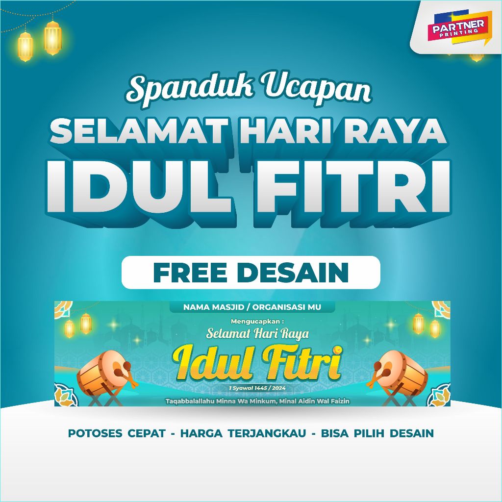 Jual Cetak Spanduk Banner Ucapan Idul Fitri And Spanduk Puasa Ramadhan Free Desain Spanduk