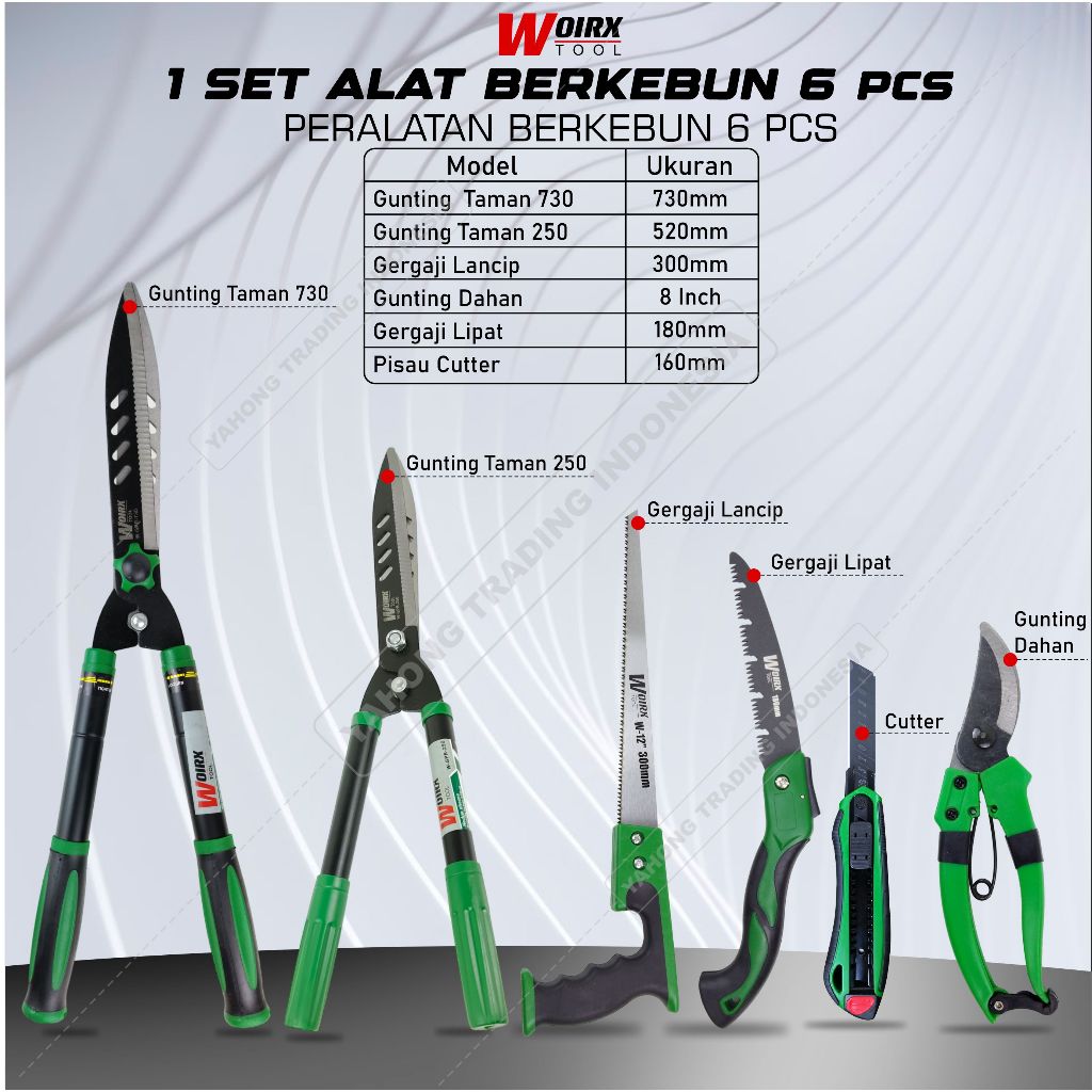 Jual Gunting dan Gergaji Rumput Dahan Ranting 1 Set Alat Berkebun 6 pcs ...