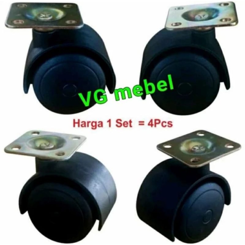 Jual Roda Kursi Kantor Model PLAT TG 50 Plastik...Harga Perset (4 pcs ...