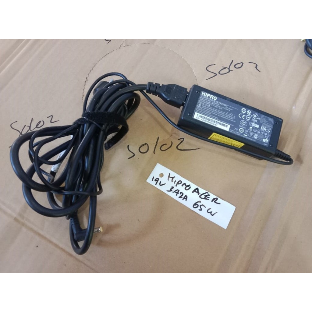 Jual Adaptor Charger Laptop Acer 19v 3.42A Original Asli Hipro Bekas ...