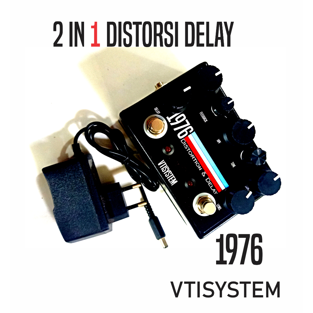Efek gitar distorsi delay double 2 in 1 vtisystem 1976