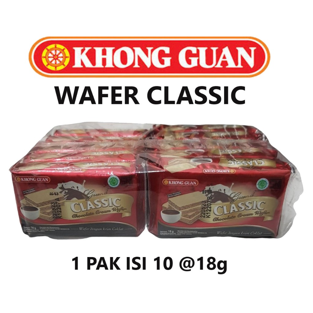 Jual Khong Guan Classic Wafer Chocolate Biscuit Khongguan Coklat Wafer ...