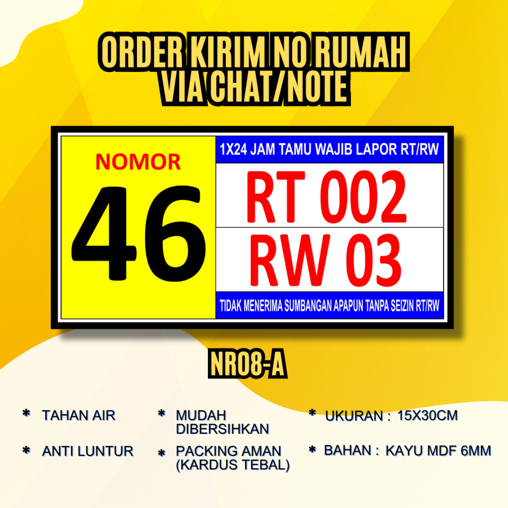 Jual GEUNGGEU - HIASAN DINDING NOMOR RUMAH RT RW ALAMAT RUMAH CUSTOM ...